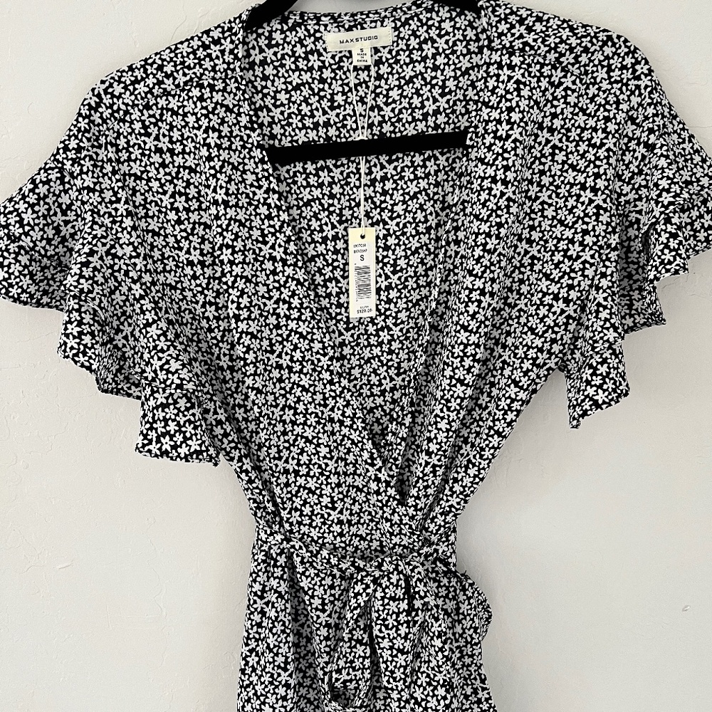 NWT Max Studio Floral Wrap Dress